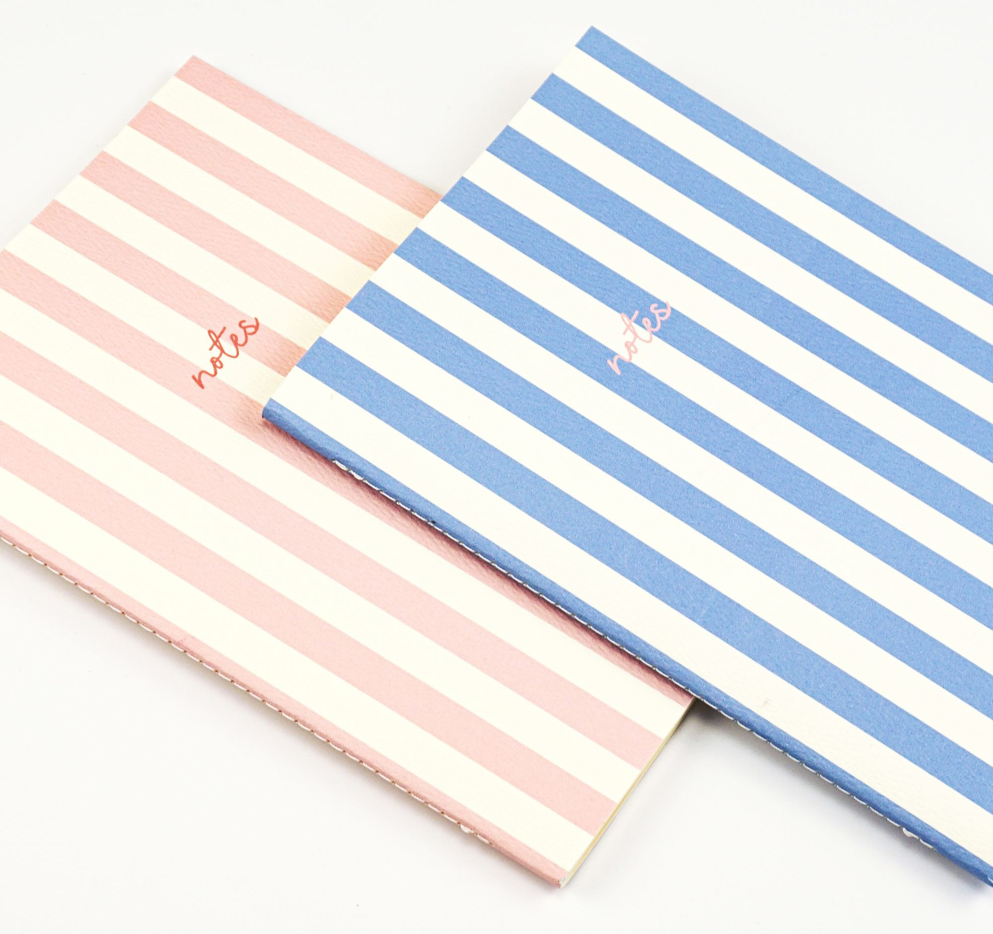 Handmade Striped Notebook 2PK Blue/Pink - Image 6