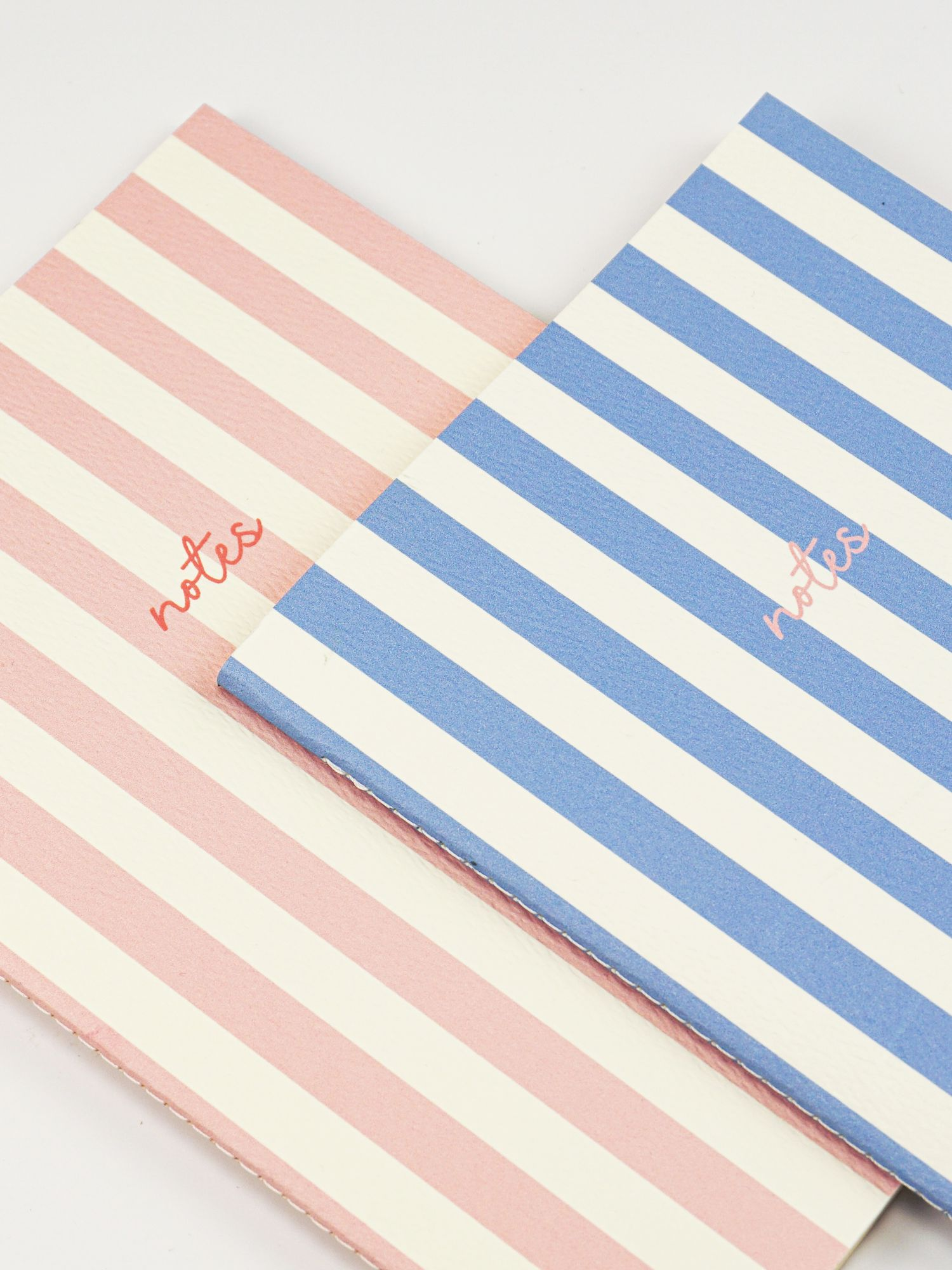 Handmade Striped Notebook 2PK Blue/Pink - Image 7