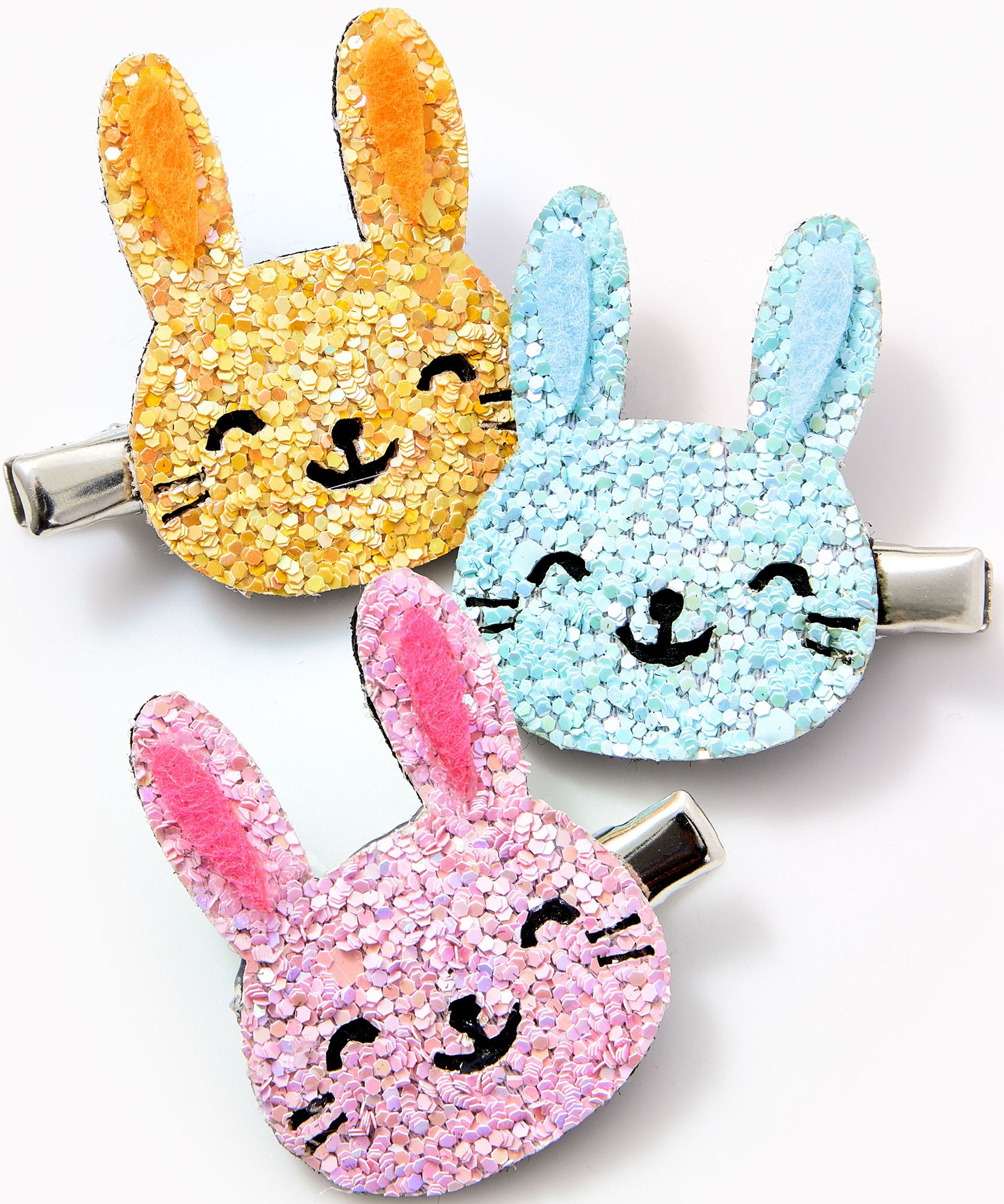 Alternative view of Glitter Bunny Hair Clips, Set of 3