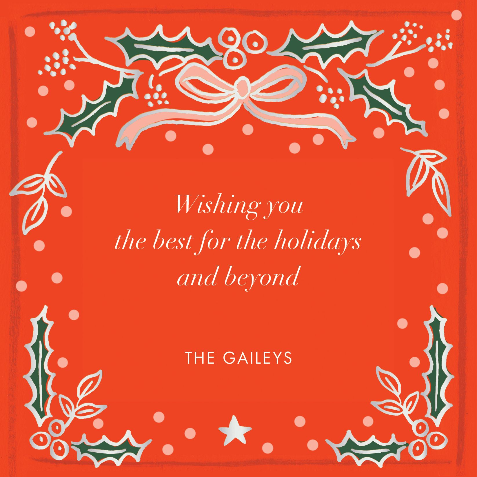 Alternative view of Holly Christmas Holiday Card