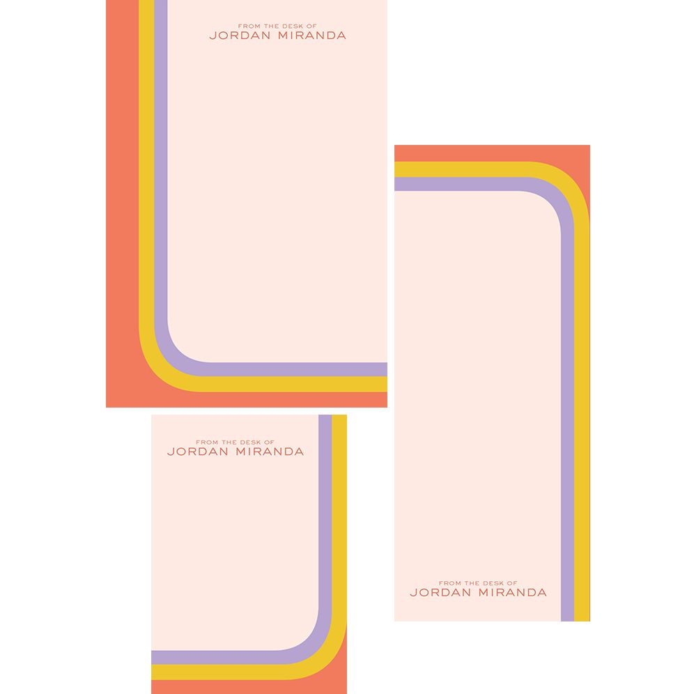 Alternative view of Retro Curves Mixed Personalized Notepads