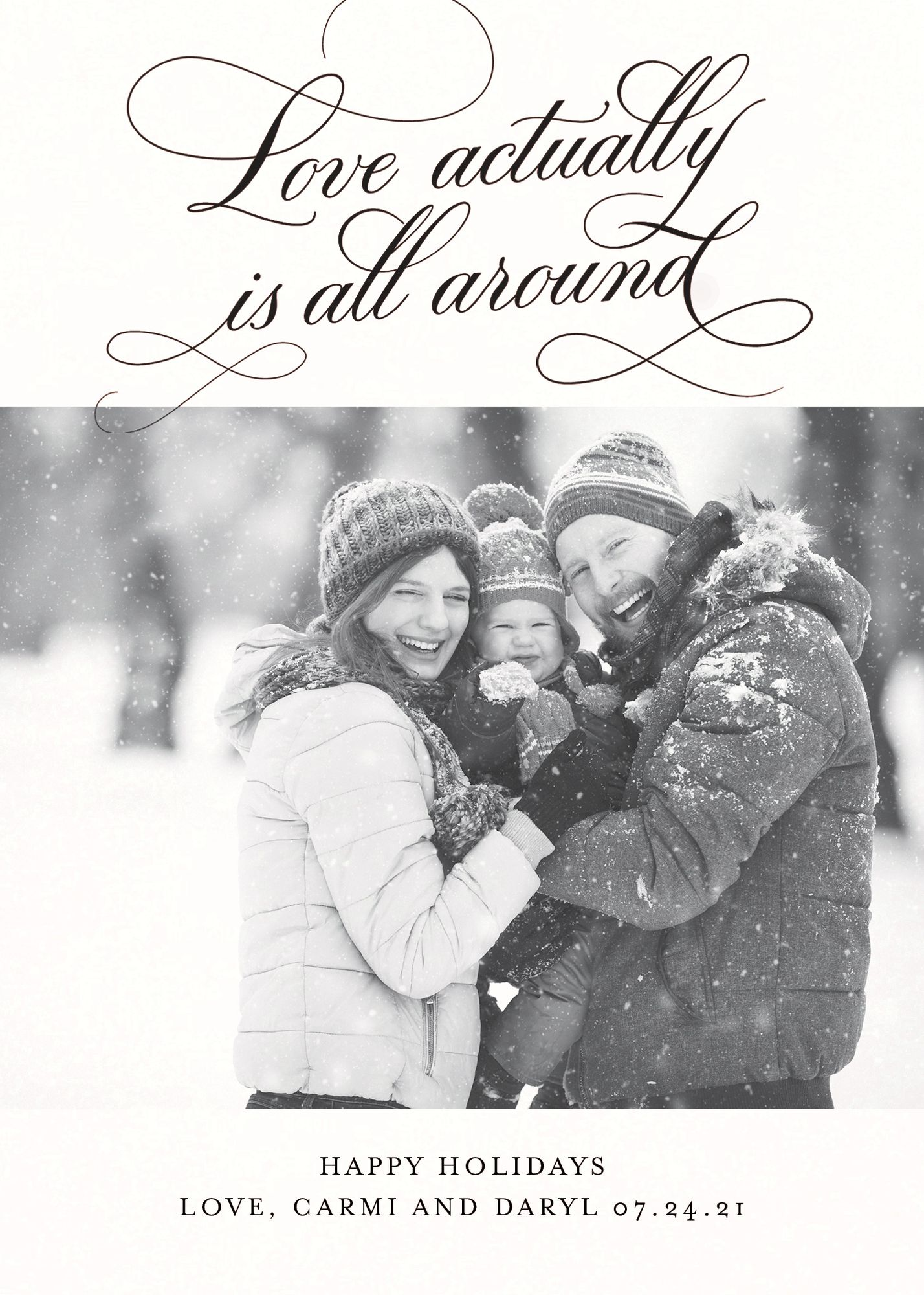 Alternative view of Actually Love Holiday Photo Card