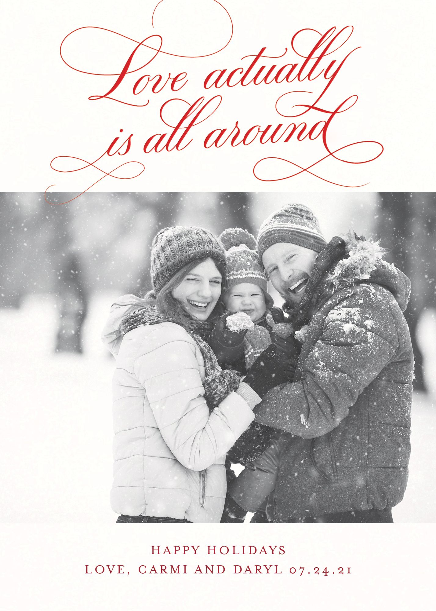 Actually Love Holiday Photo Card - Image 3