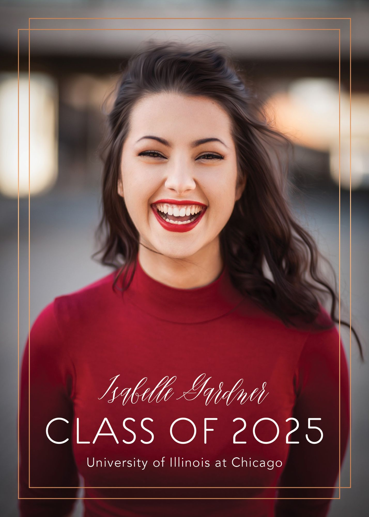 Foil Vertical Dual Border Graduation Announcement - Image 3