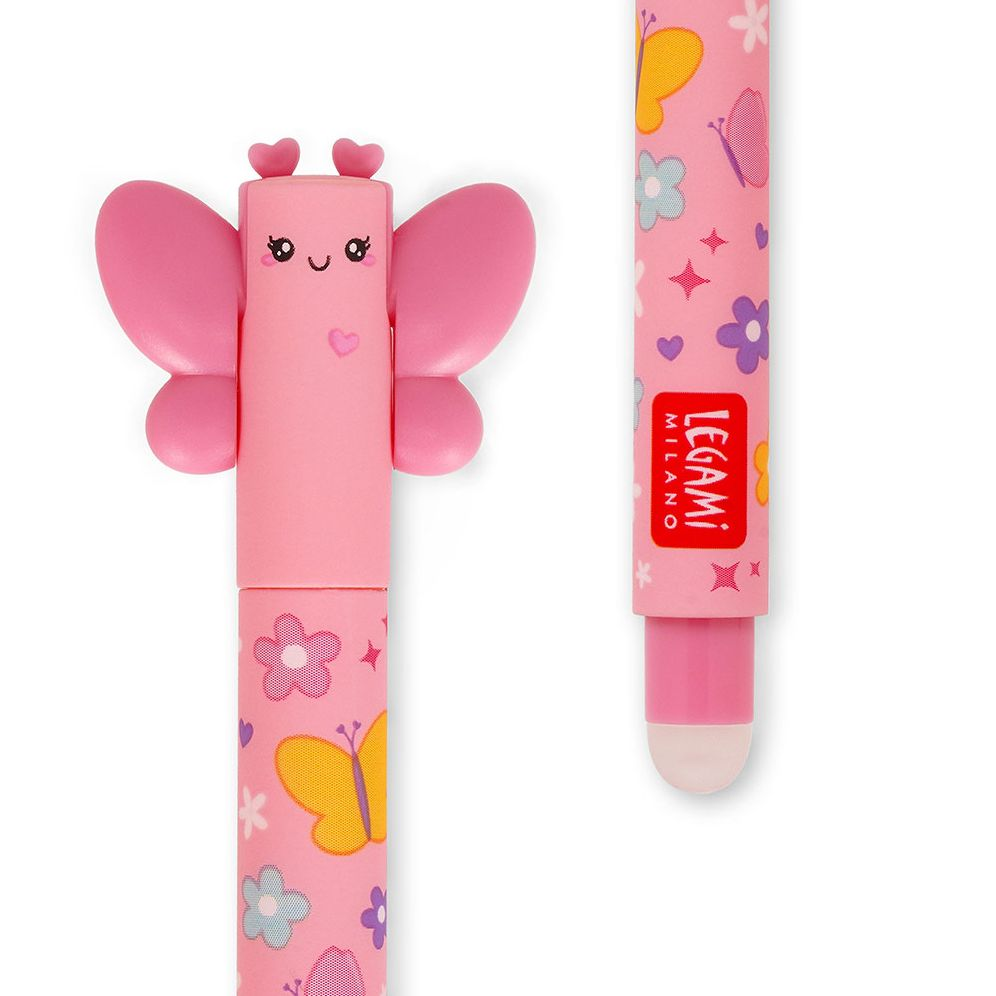 Butterfly Erasable Gel Pen - Pink Ink - Image 4
