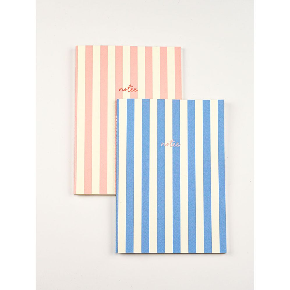 Handmade Striped Notebook 2PK Blue/Pink - Image 11