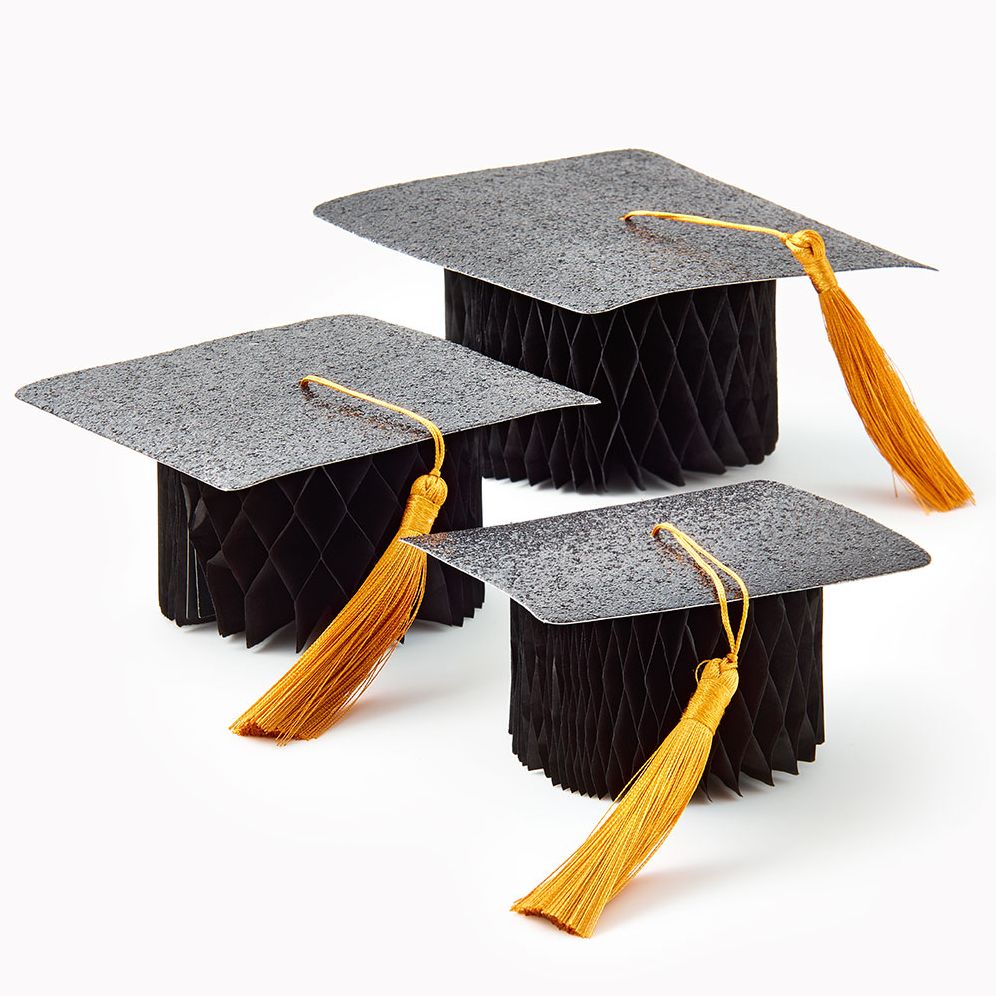 Alternative view of Graduation Cap Honeycomb Décor