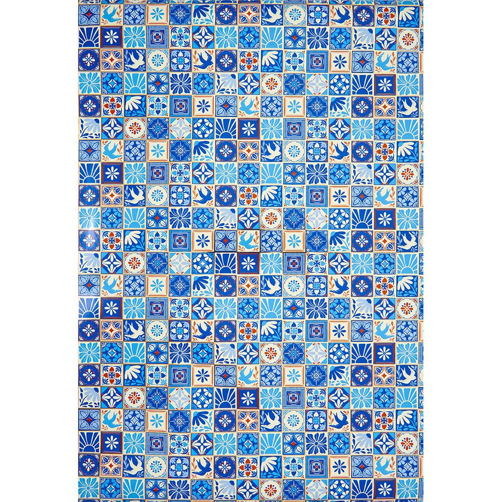 Alternative view of Hand Drawn Tiles Continuous Roll Wrap