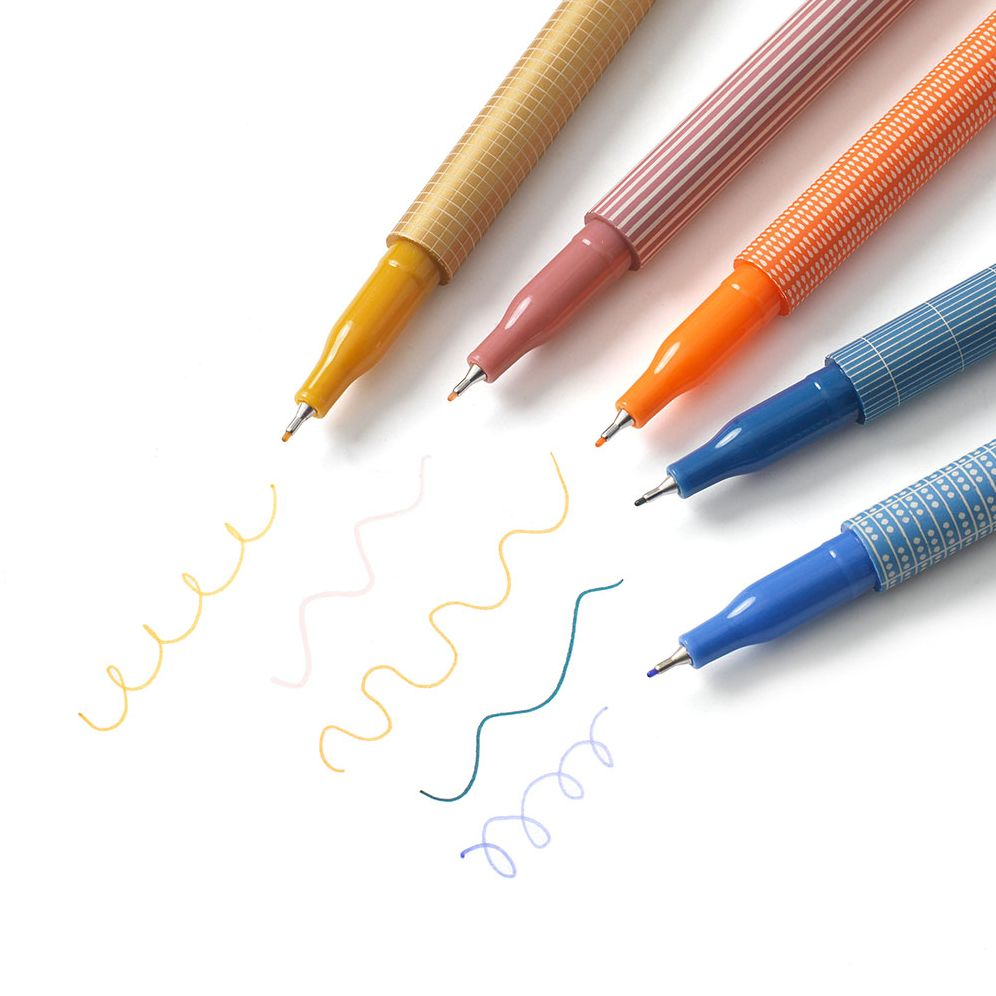 Alternative view of Plaid Printed Fineliner Set of 5