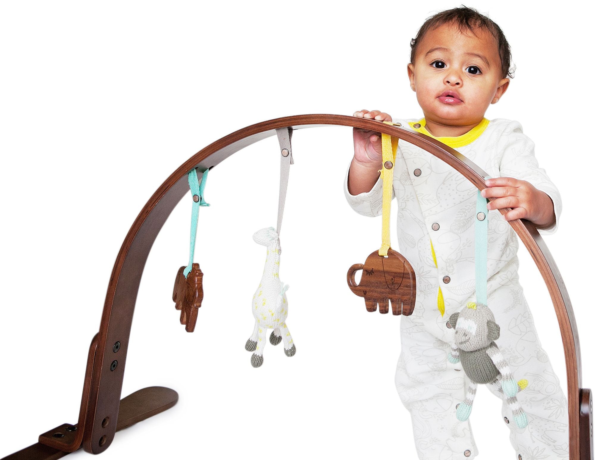 Alternative view of 2 pc. Baby Organic Knit and Wood stroller and play toys