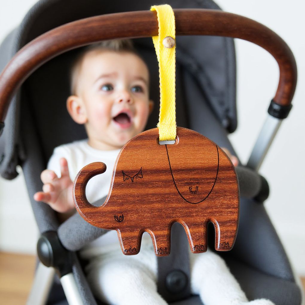 2 pc. Baby Organic Knit and Wood stroller and play toys - Image 3