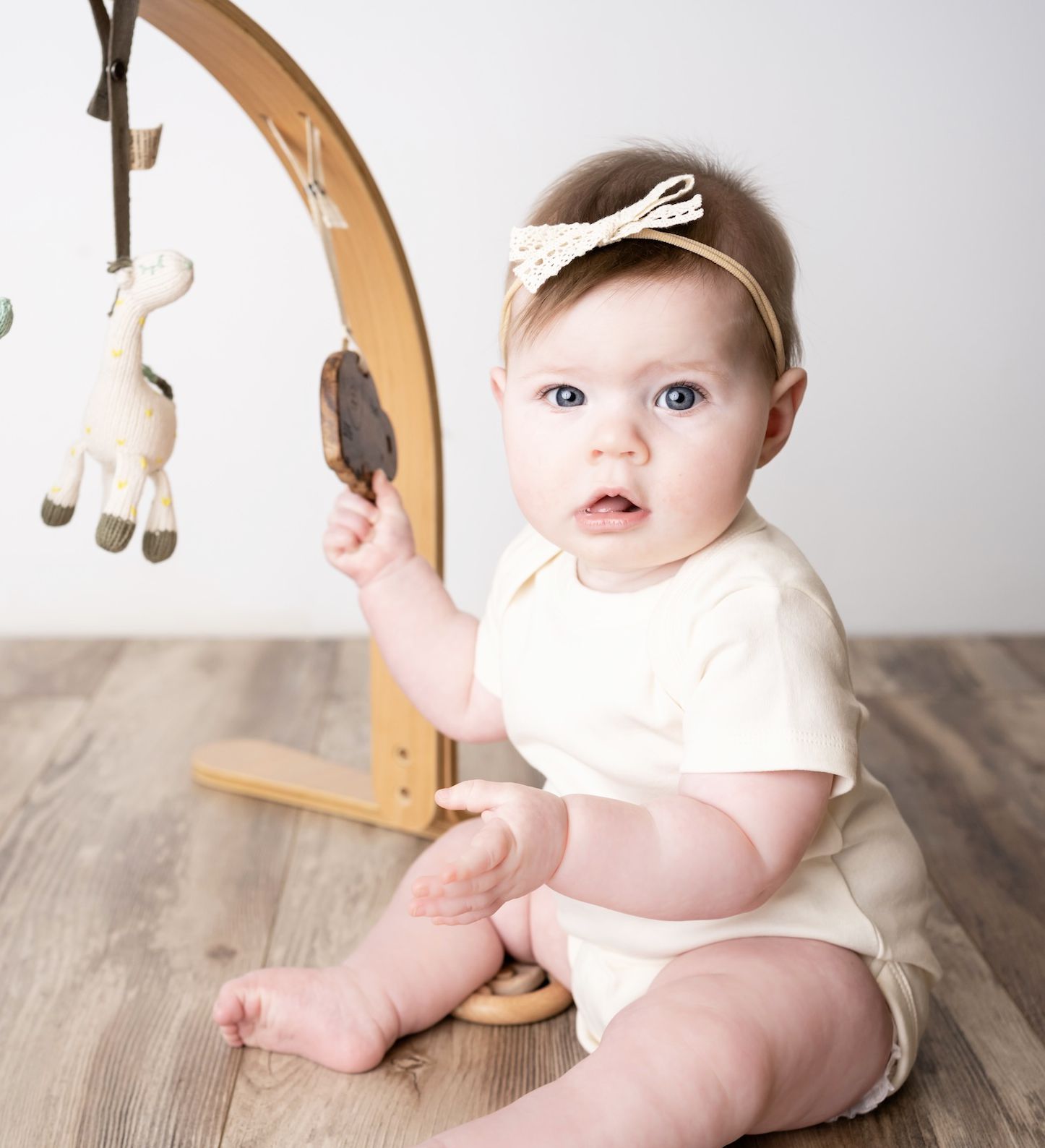 2 pc. Baby Organic Knit and Wood stroller and play toys - Image 8