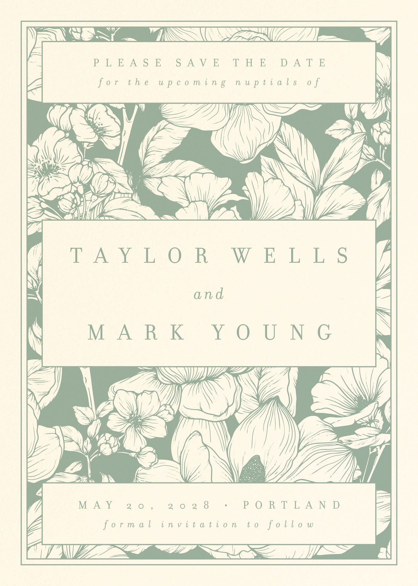 Alternative view of Vintage Floral Book Cover Save the Date