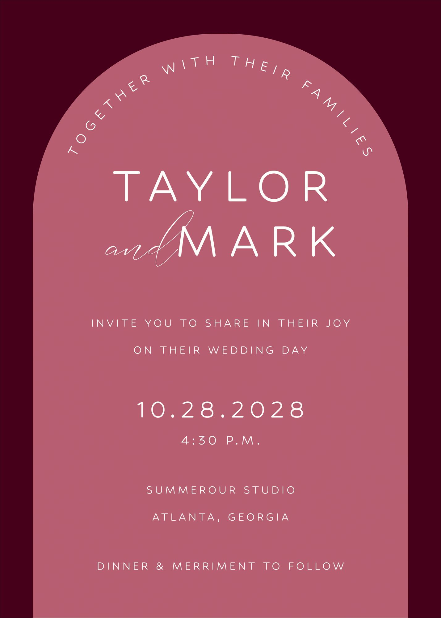 Alternative view of Colorful Arch Wedding Invitation