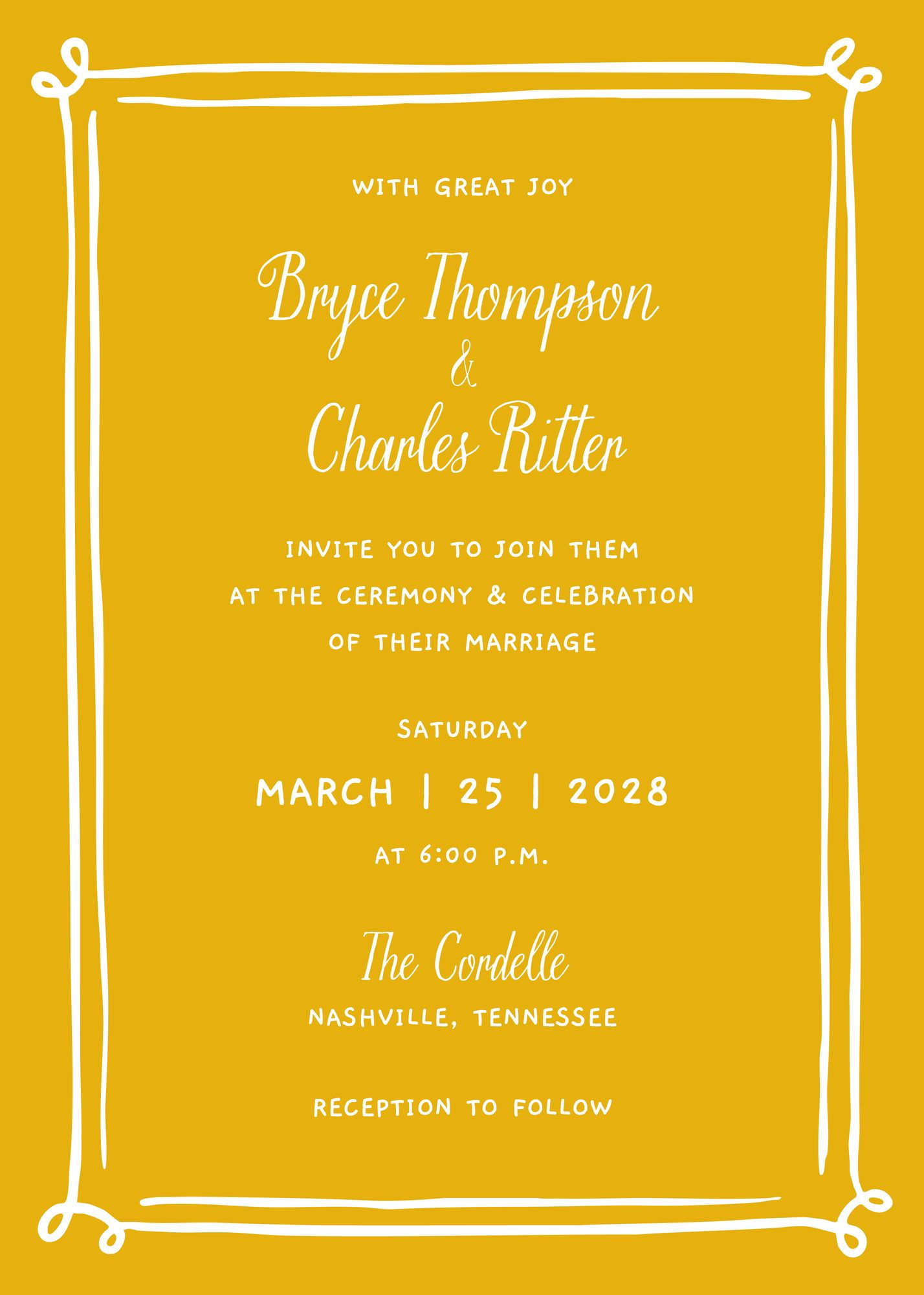 Alternative view of Whimsical Hand Drawn Border Invitation