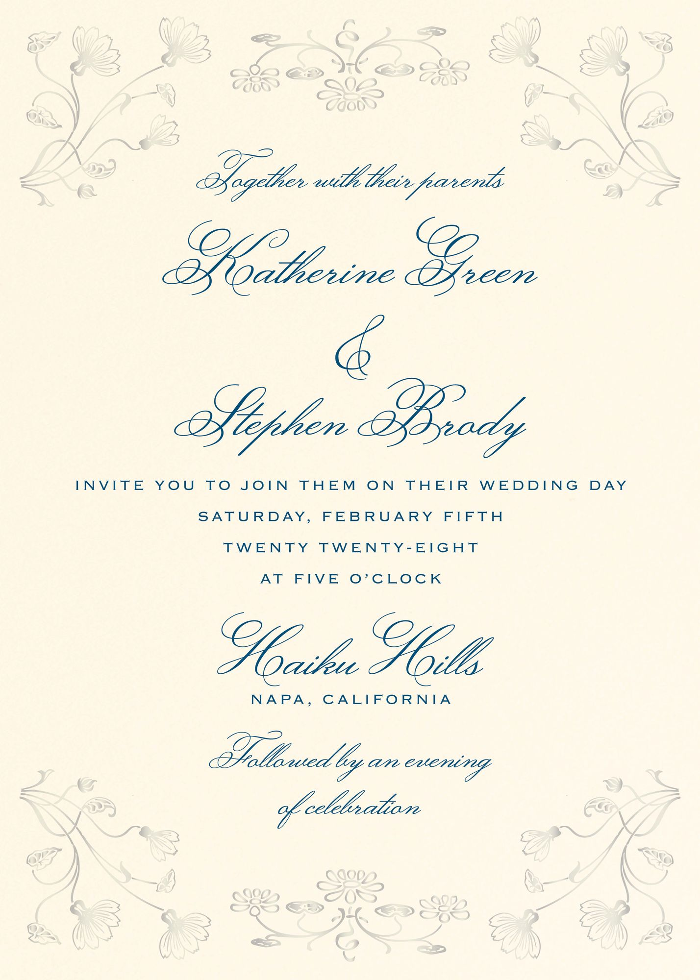 Nouveau Poppy Foil Wedding Invitation - Image 3