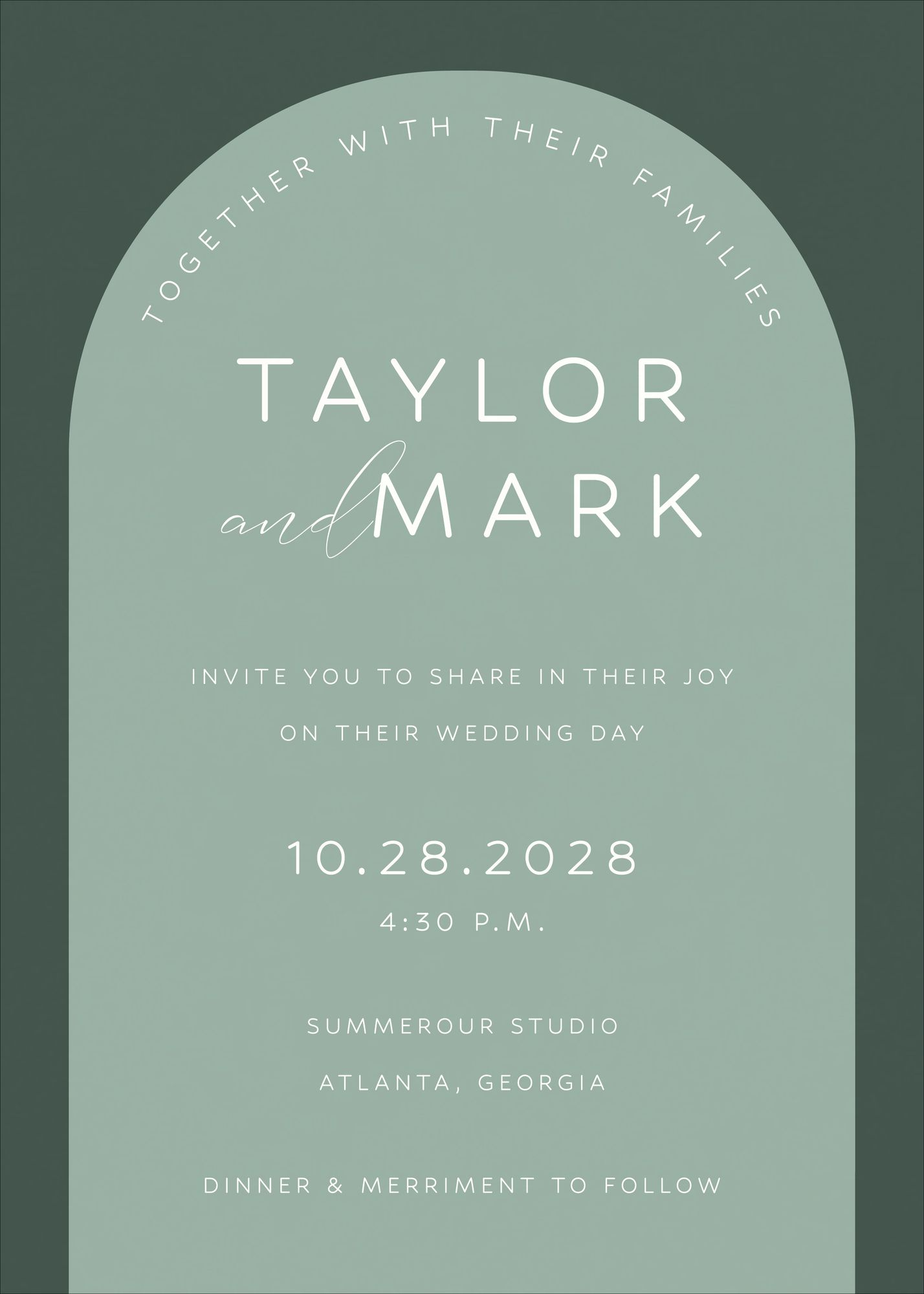 Colorful Arch Wedding Invitation - Image 3