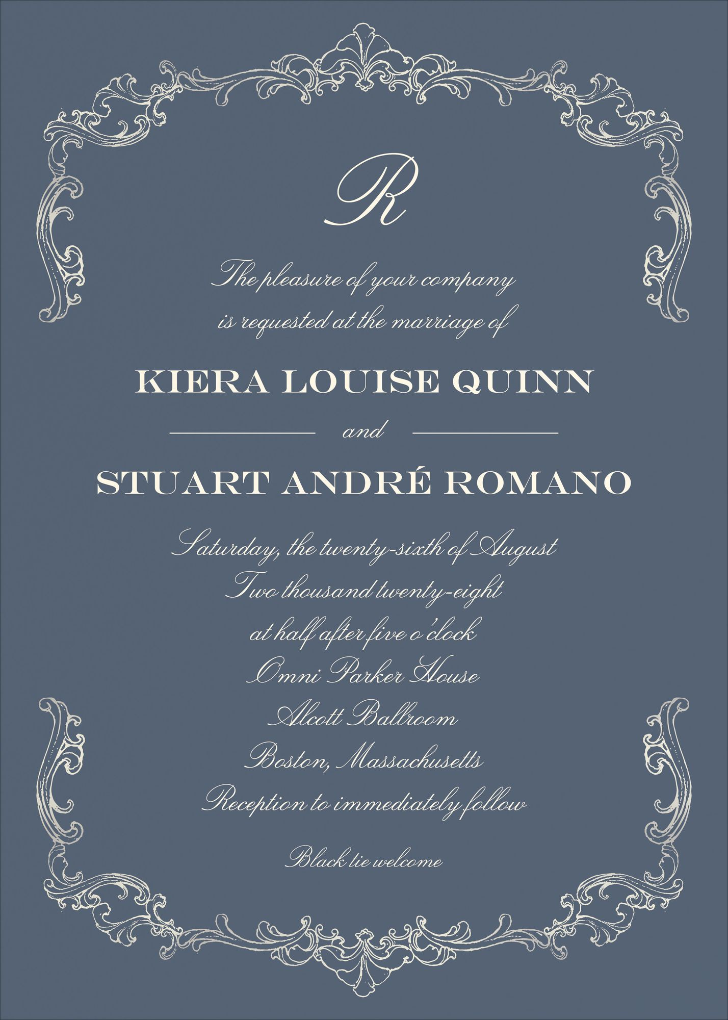 Gilded Filigree Foil Wedding Invitation - Image 4