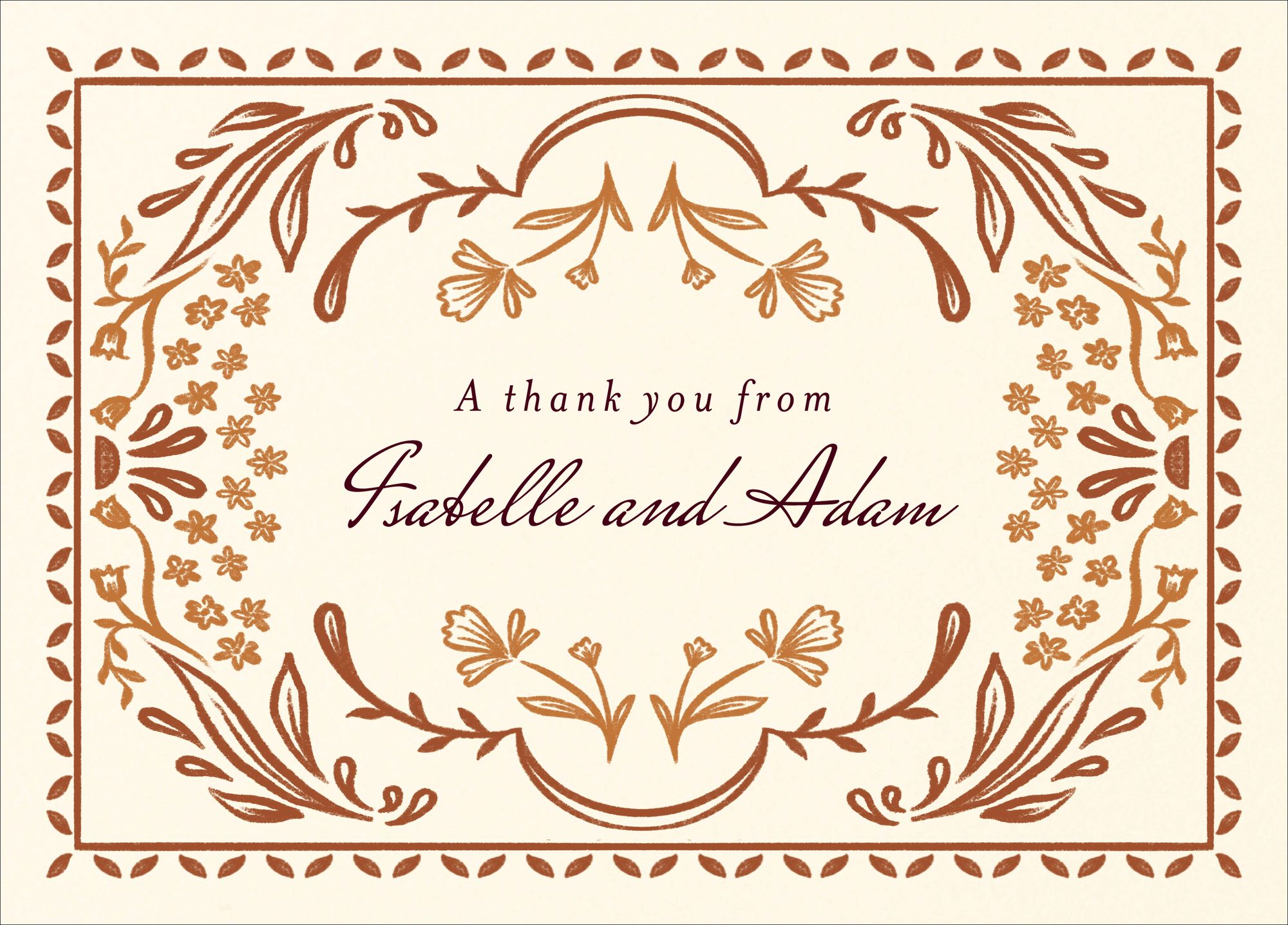 Alternative view of Ornamental Autumn Thank You Card