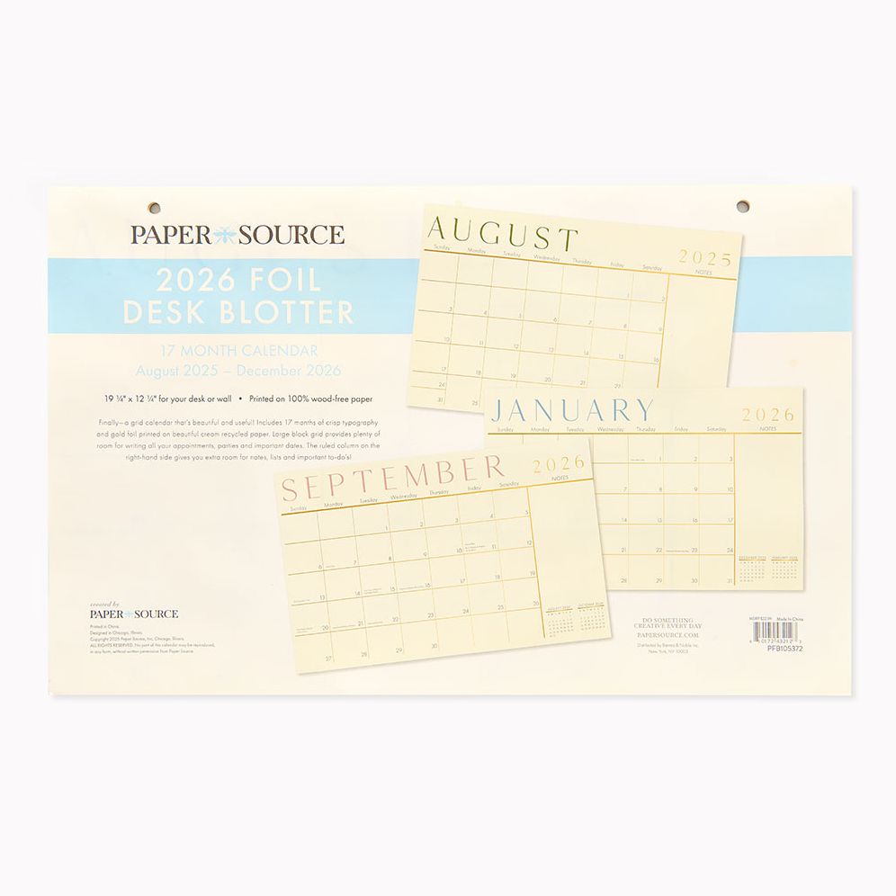 2025-2026 Paper Source Foil 17 Month Blotter Calendar - Image 3