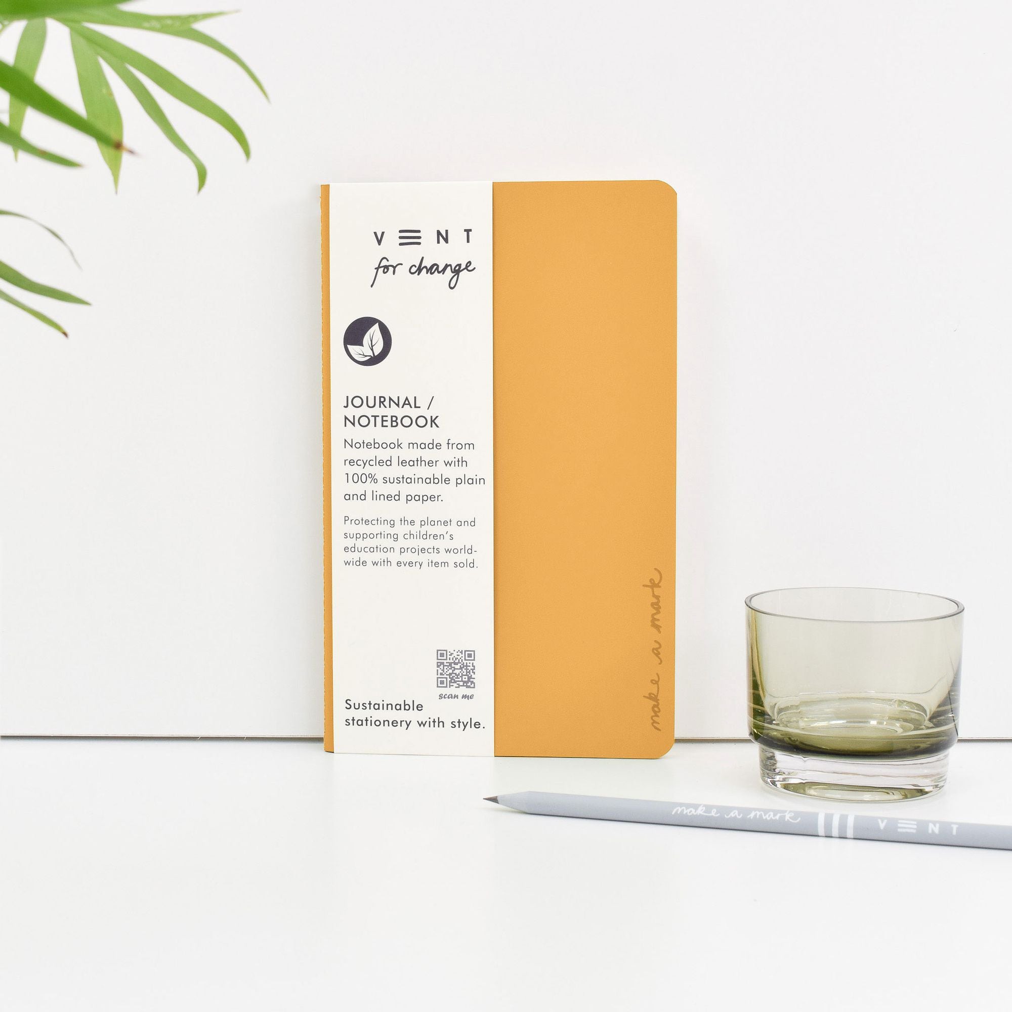 Alternative view of MAKE A MARK Medium Lined/Plain Notebook Yellow