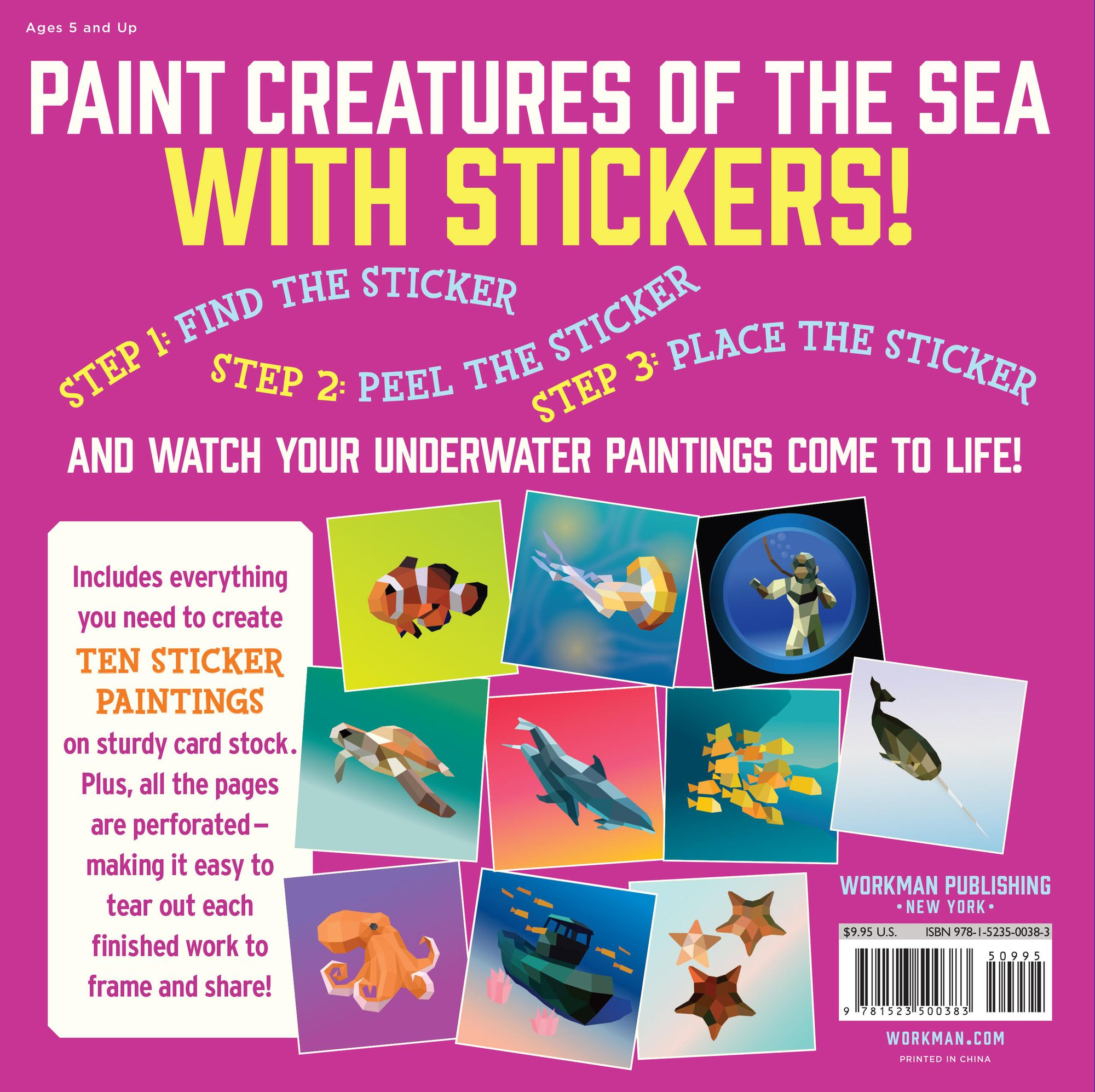 Under the Sea: Create 10 Pictures One Sticker at a Time! (Paint by Sticker Kids Series) - Image 24