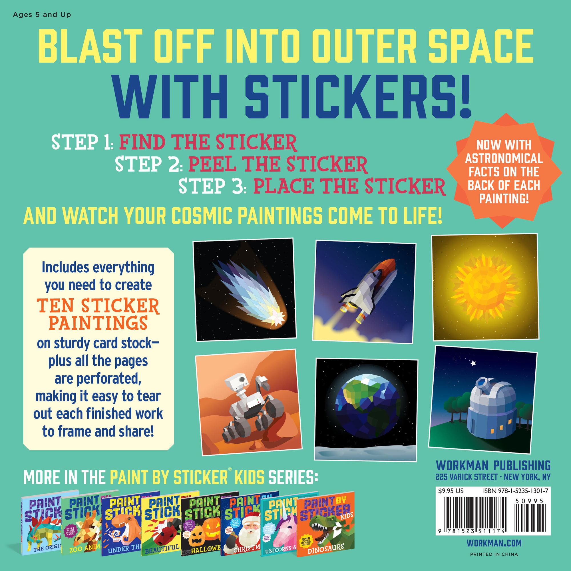 Paint by Sticker Kids: Outer Space: Create 10 Pictures One Sticker at a Time! Includes Glow-in-the-Dark Stickers - Image 16