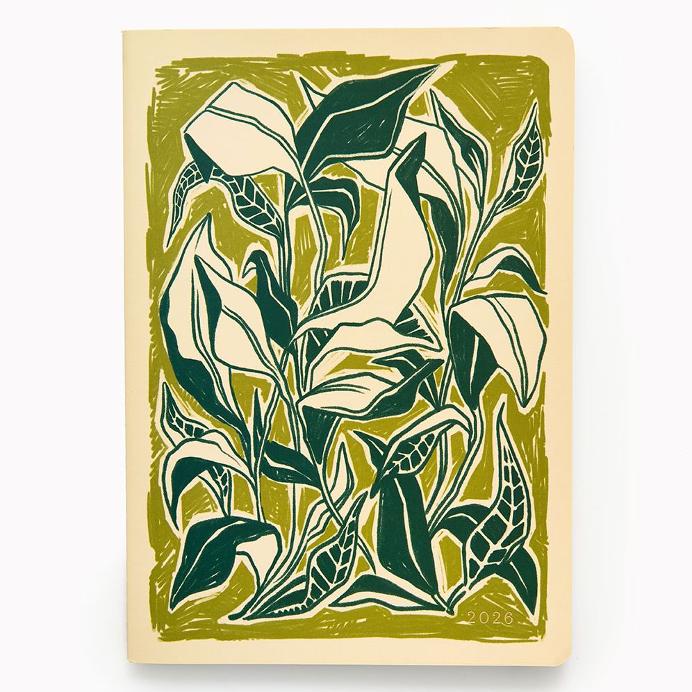 Alternative view of 2025-2026 Paper Source Romantic Greenery Monthly Desk Planner