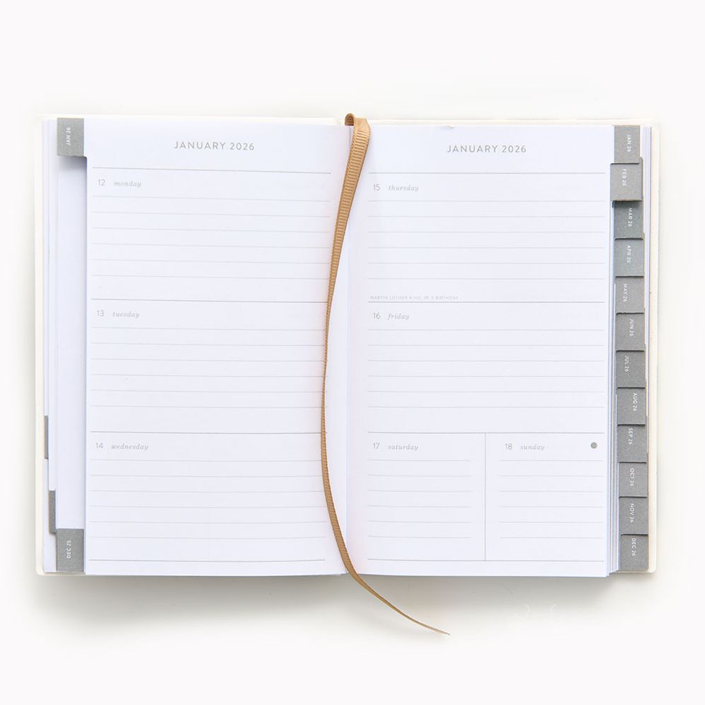 Alternative view of 2025-2026 Paper Source B+W Minimalist Weekly Pocket Planner
