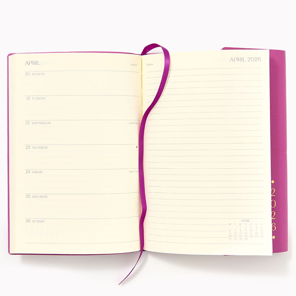 Alternative view of 2025-2026 Purple Leather Chicago Ave Weekly Planner