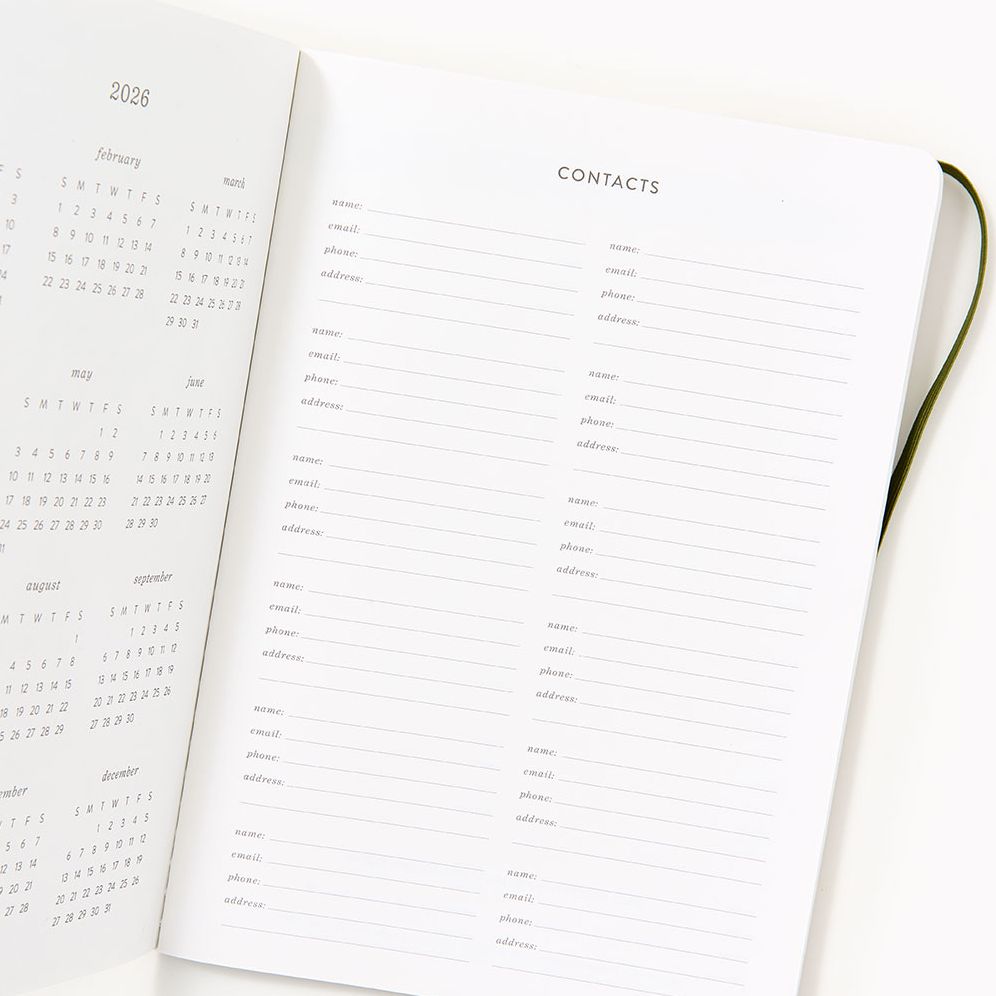2025-2026 Paper Source Romantic Greenery Monthly Desk Planner - Image 3