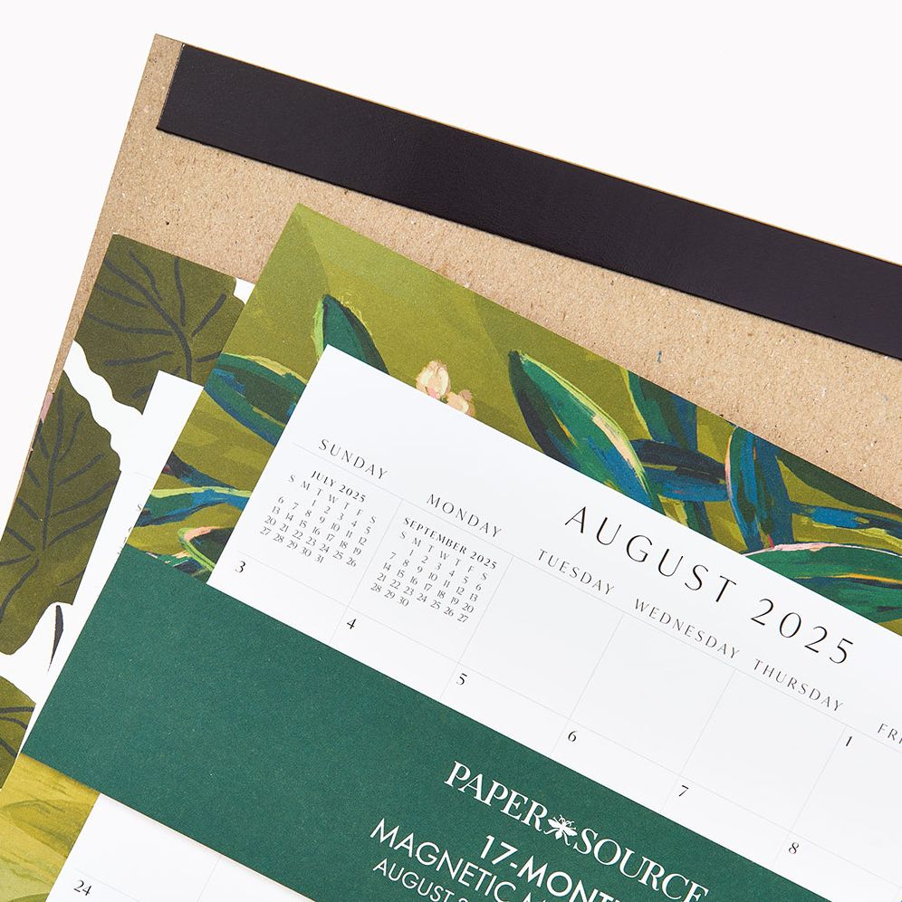 2025-2026 Paper Source Romantic Greenery Monthly Magnetic Calendar - Image 5
