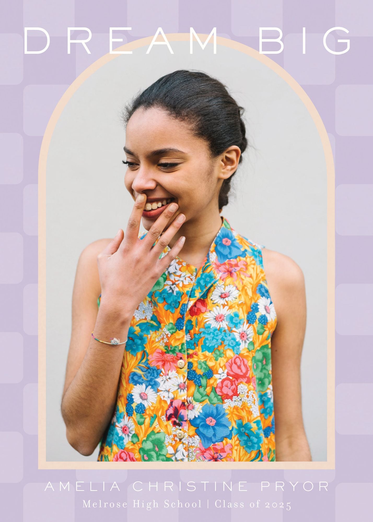 Alternative view of Checkered Arch Photo Graduation Announcement