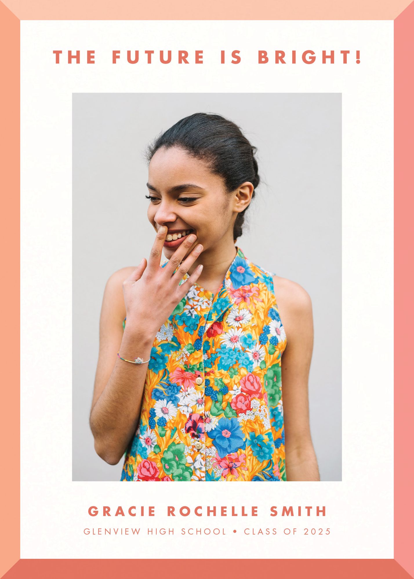 Alternative view of Mod Bevel Photo Graduation Announcement