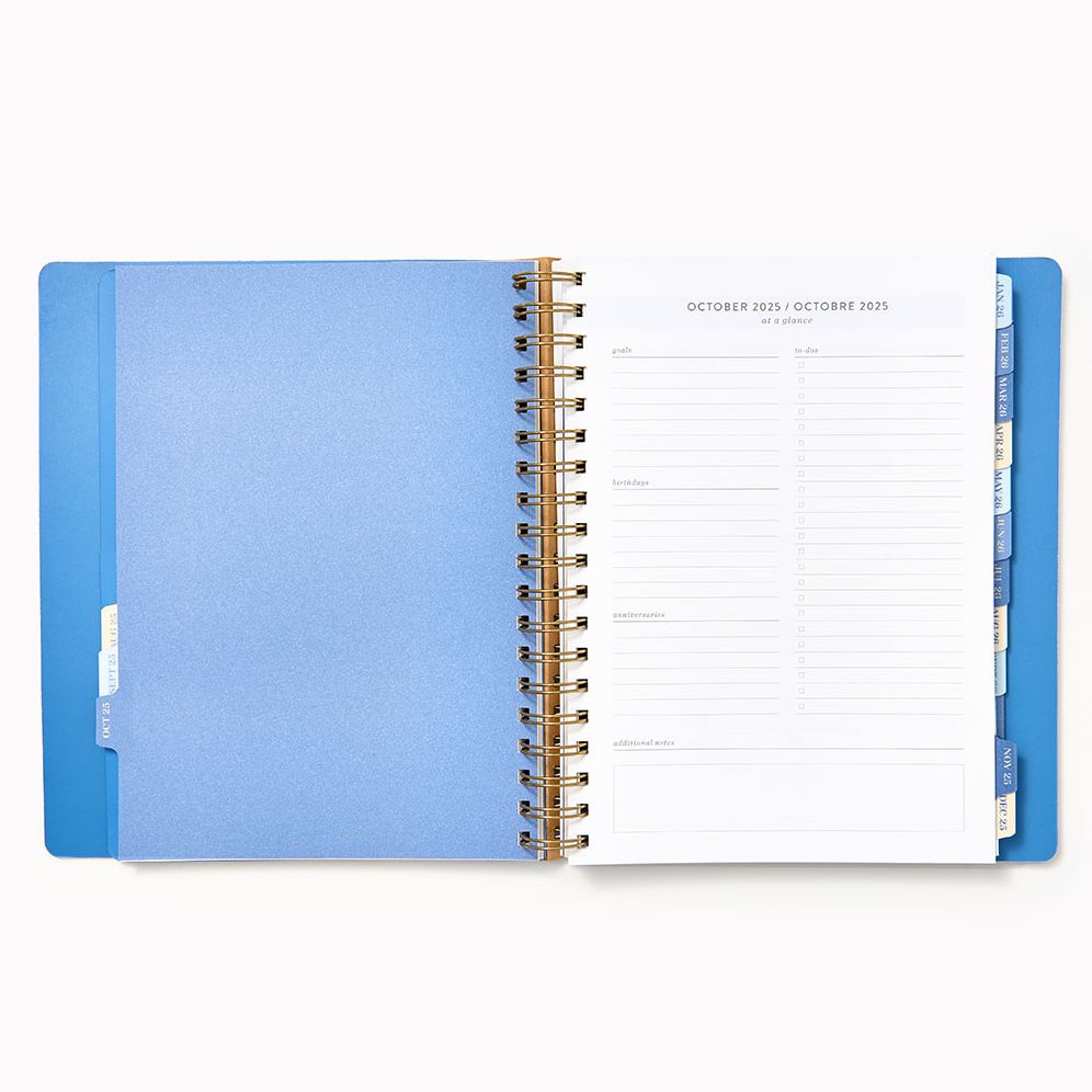 Alternative view of 2025-2026 Paper Source Blue Lilies Weekly Desk Planner