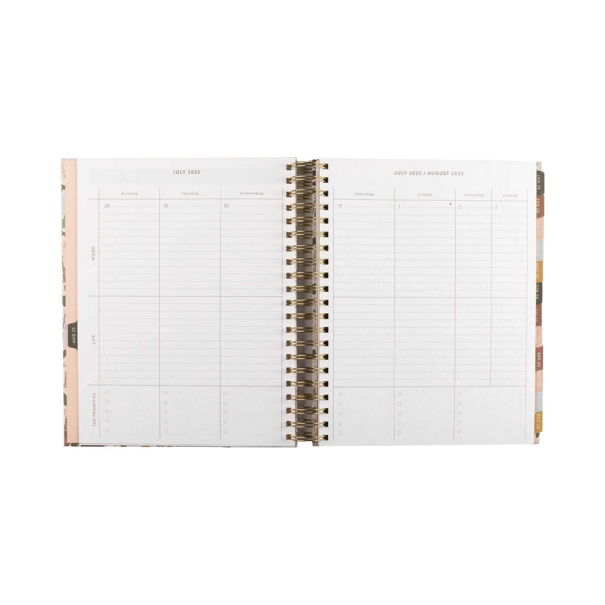 Alternative view of 2025-2026 Bon Voyage Weekly Desk Planner