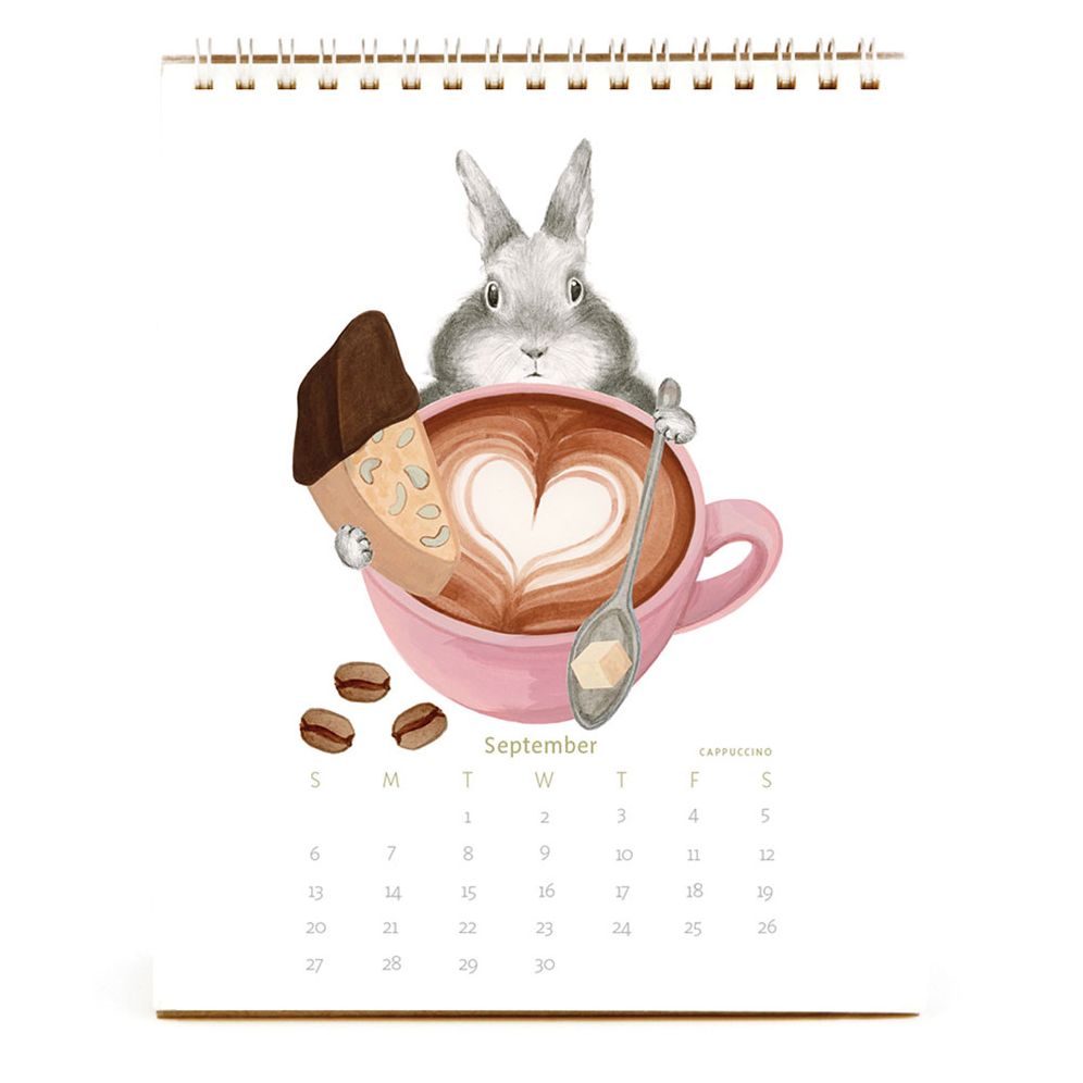 Alternative view of 2026 Dear Hancock Bunny Calendar-Hare at the Caf