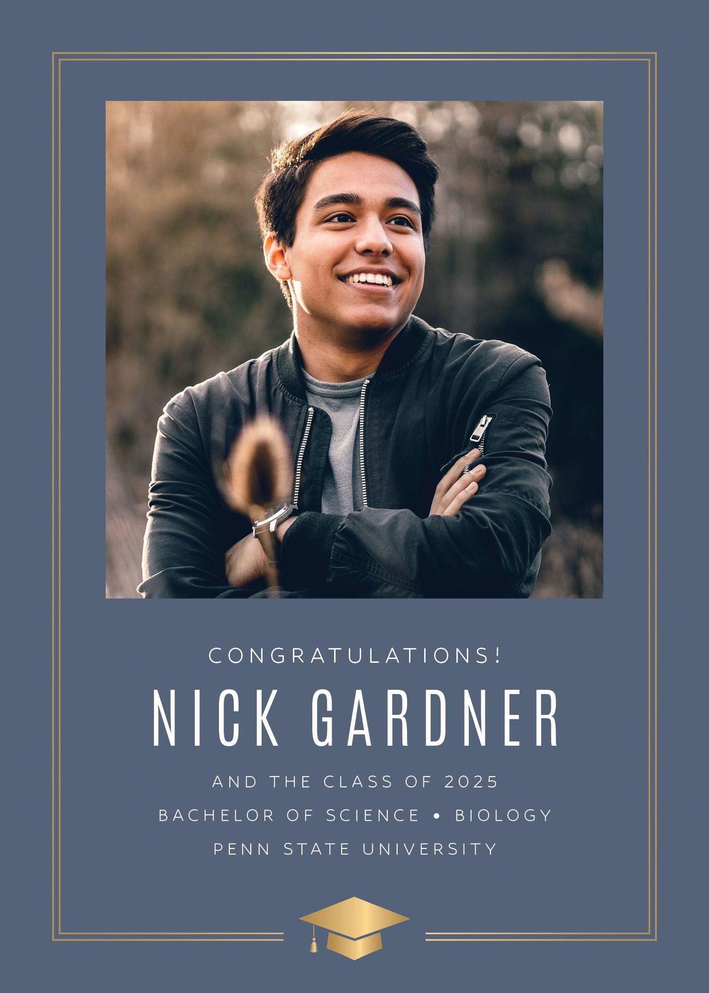 Classic Cap Foil Photo Graduation Announcement - Image 3