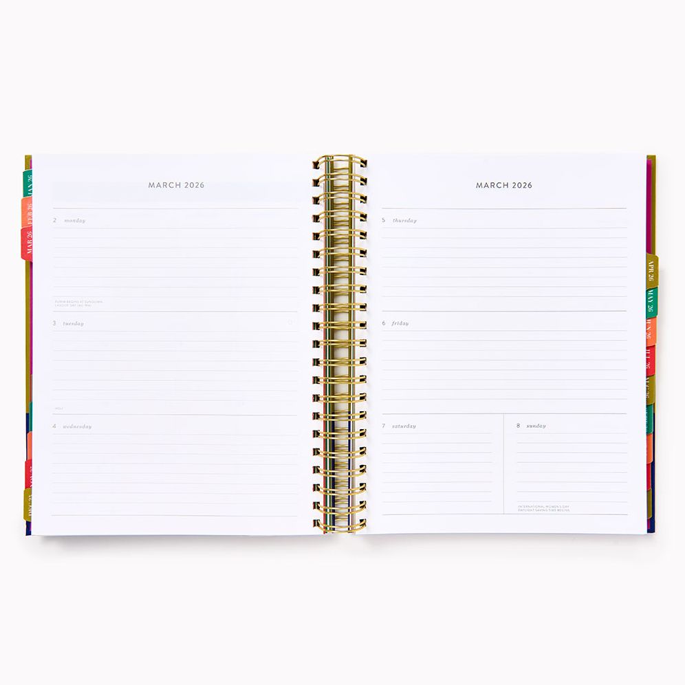 2025-2026 Paper Source Bold Floral Weekly Desk Planner - Image 4