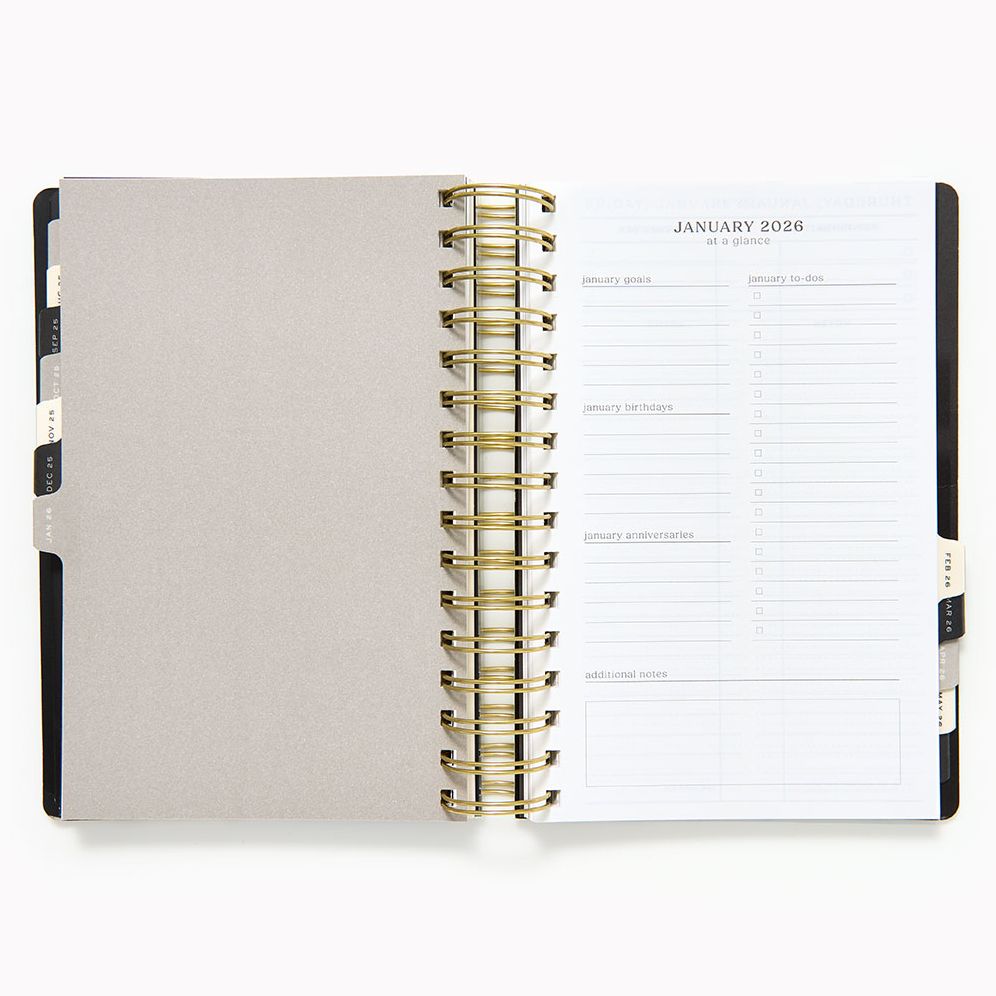 Alternative view of 2025-2026 Paper Source B+W Minimalist Daily Planner