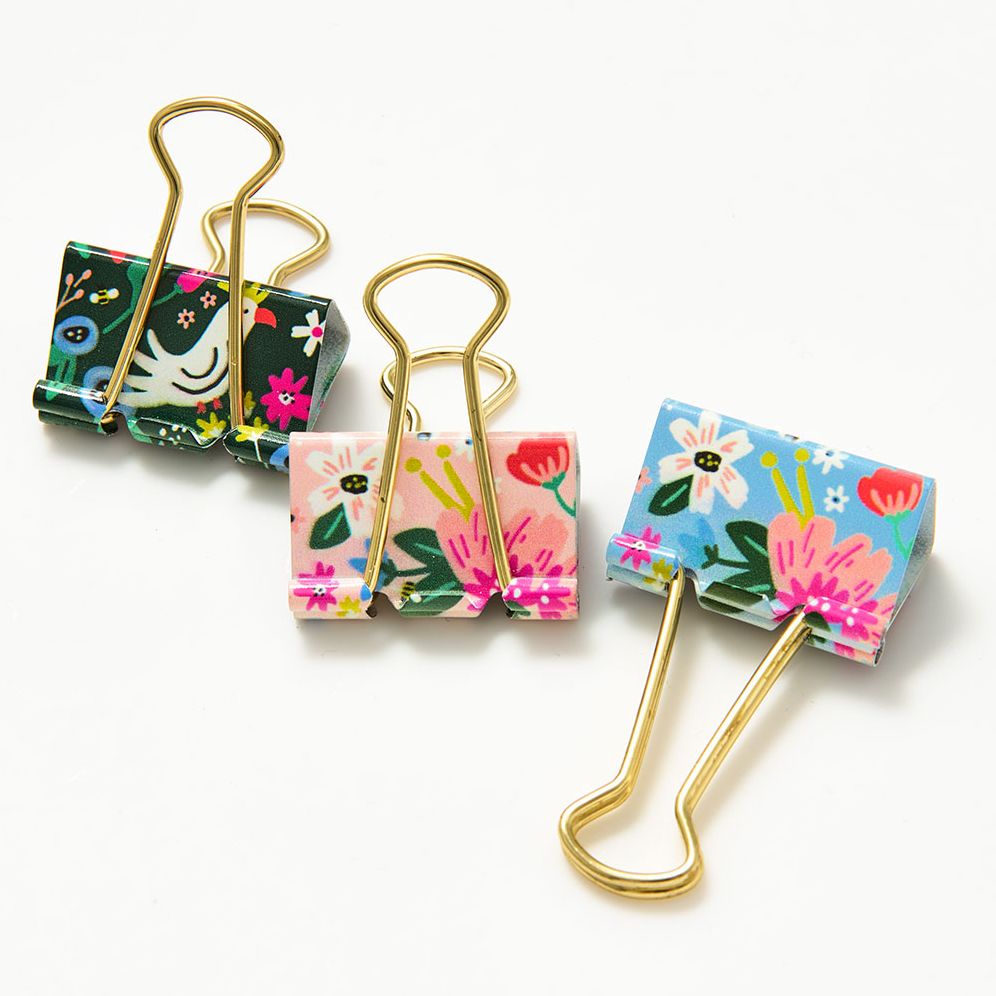 Alternative view of Fun Floral Binder Clips