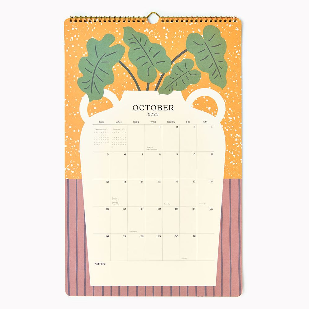 Alternative view of 2025-2026 Paper Source Flower Vase Tall Wall Calendar