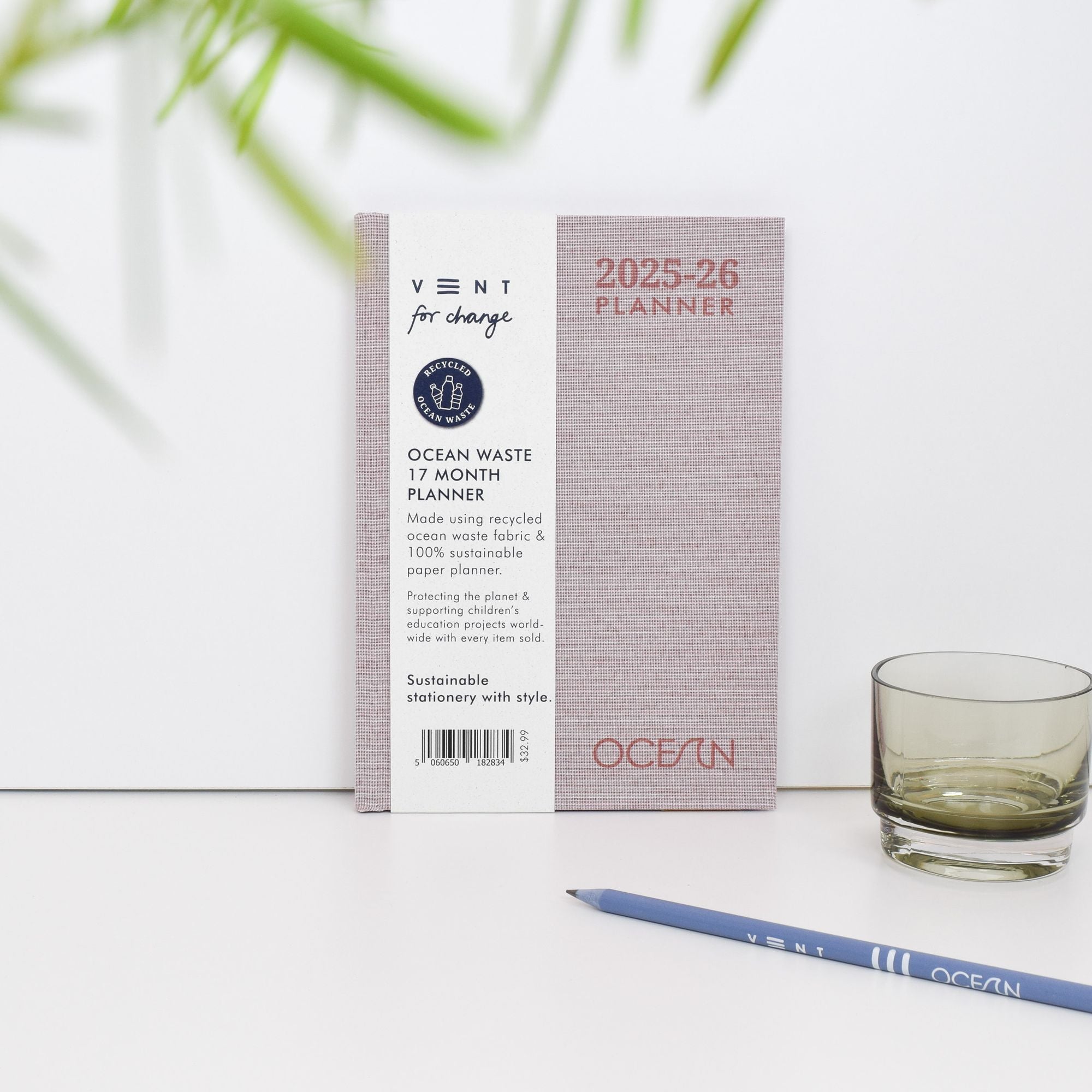 Alternative view of 2025-2026 Ocean Coral Pink 17 Month Planner