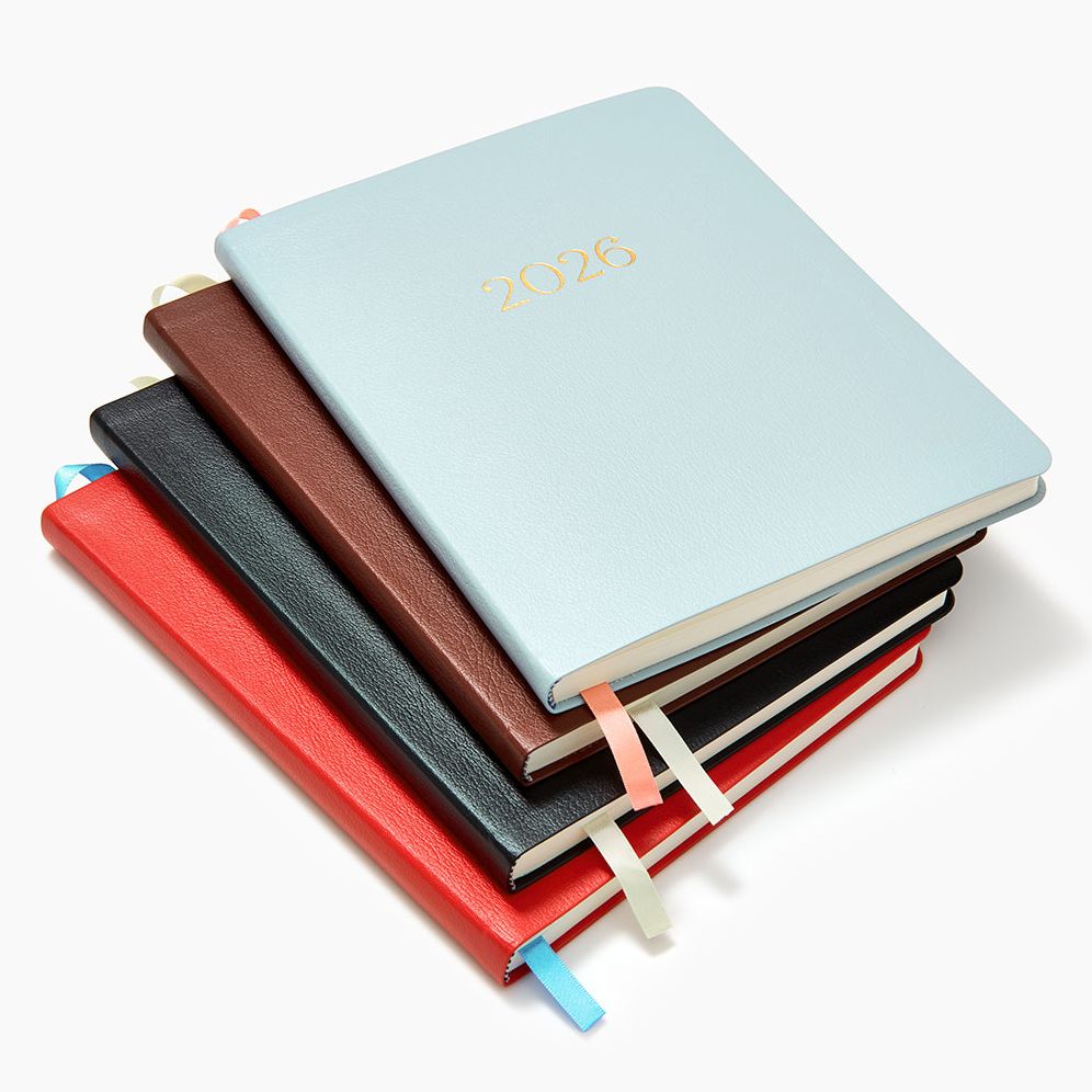 2025-2026 Paper Source Light Blue Leather 18-Month Weekly Desk Planner - Image 6