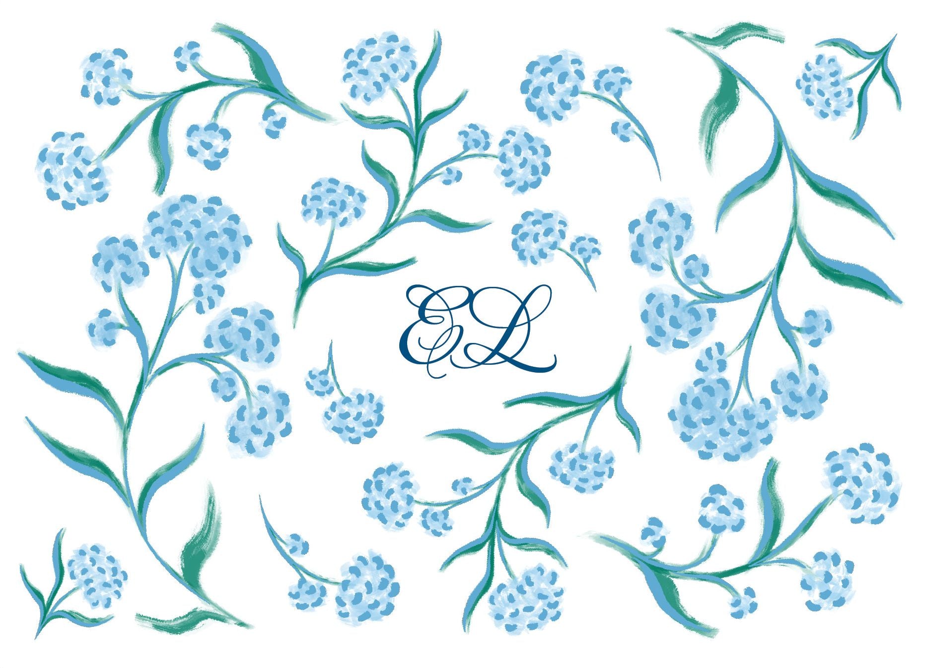 Alternative view of Blue Hydrangea Stationery