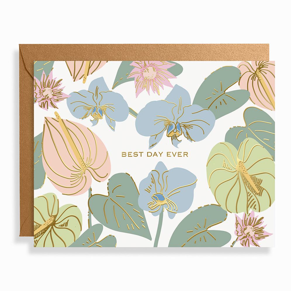 Alternative view of Best Day Ever Pastel Floral Wedding Card