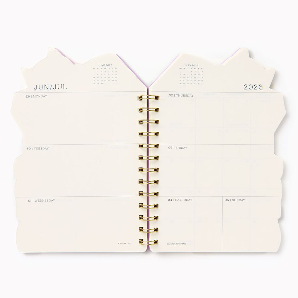 Alternative view of 2026 Paper Source Sleepy Book Cat Die Cut 12M Planner - Exclusive