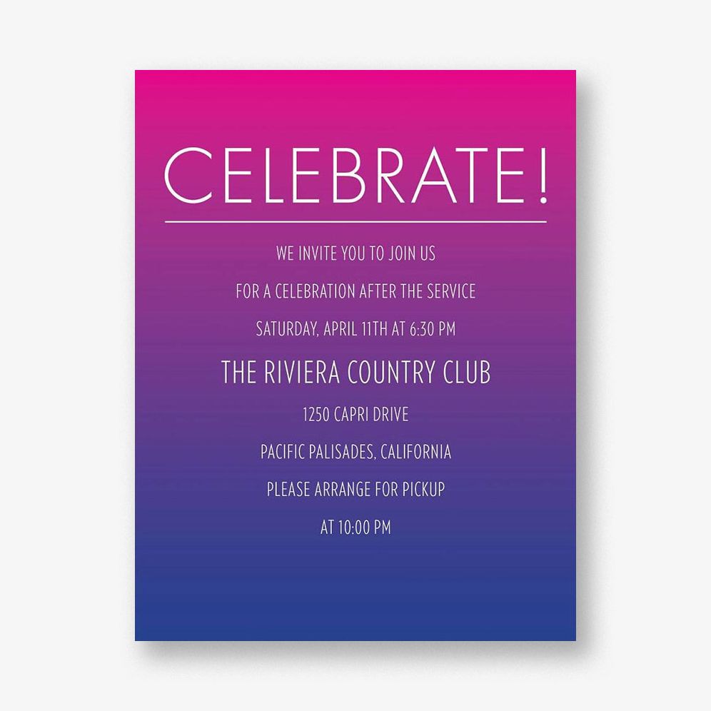 Ombre Bat Mitzvah Information Card