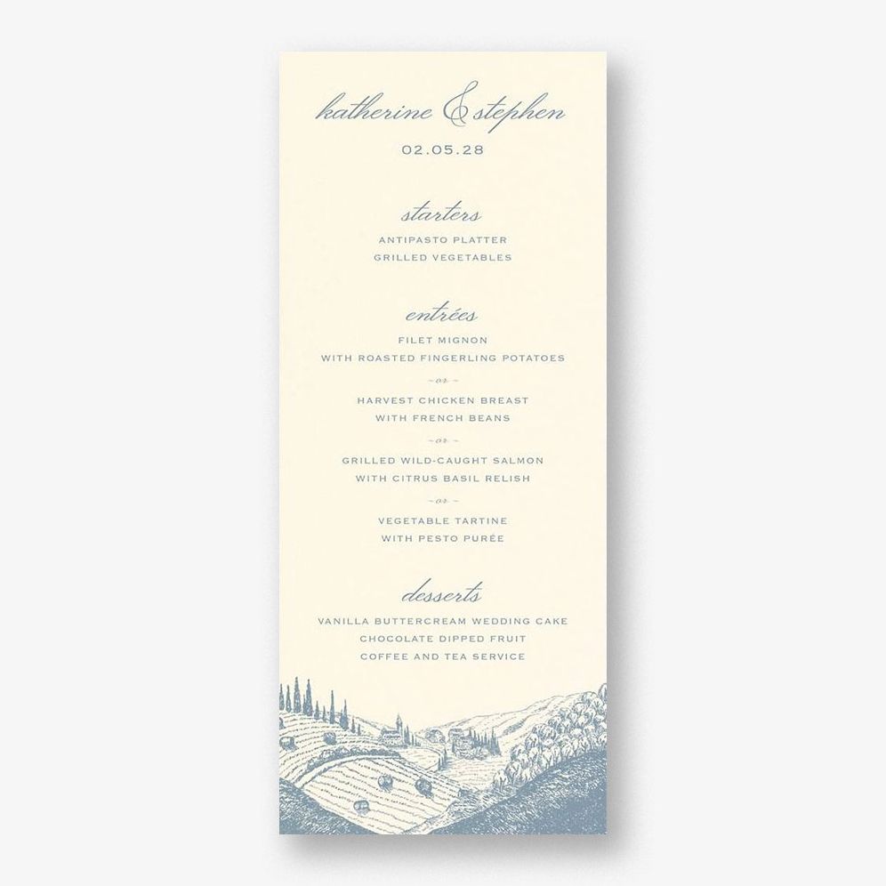 Wine Country Menu