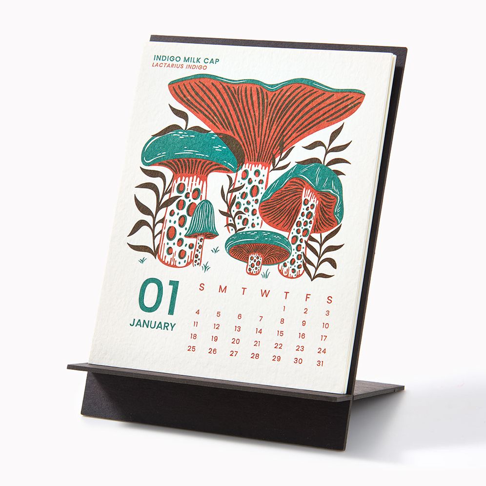 Alternative view of 2026 Paper Source Mushroom Letterpress Desk Easel Calendar